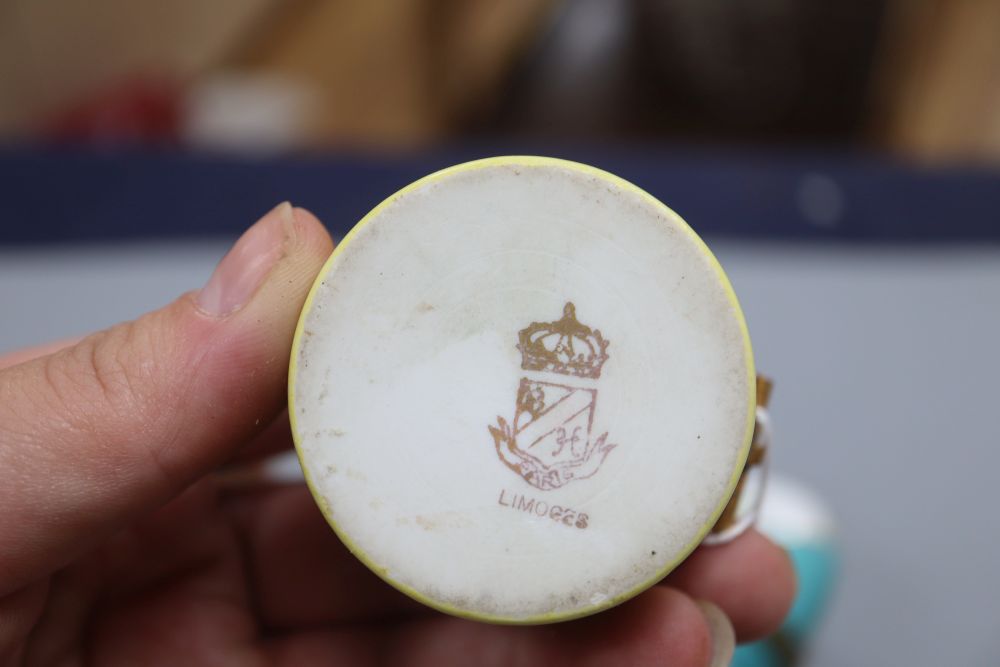 Five enamelled trinket boxes including Staffordshire and Limoges